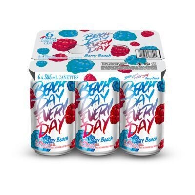 LABATT Boisson de malt alcoolisée à saveur de framboise bleue, Beach Day Every Day 6X355 ML