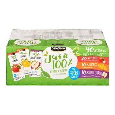 SELECTION Ensemble de jus variés 40X200 ML