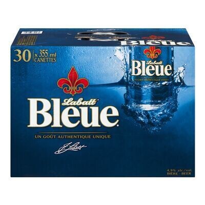 LABATT BLEUE Bière de type Pilsner 30X355 ML - CANETTES