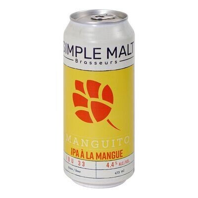 SIMPLE MALT BRASSEURS Bière Manguito de type IPA à saveur de mangue 473 ML - CANETTE 4.4%ALC