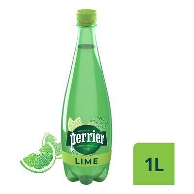 PERRIER Eau de source naturelle gazéifiée avec arômes naturels de lime et de citron 1 L