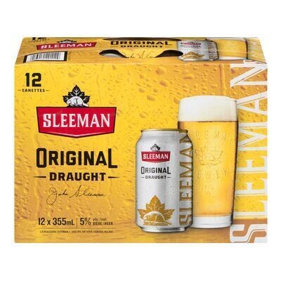 SLEEMAN Bière Original Draught de type Lager 12X355 ML - CANETTES