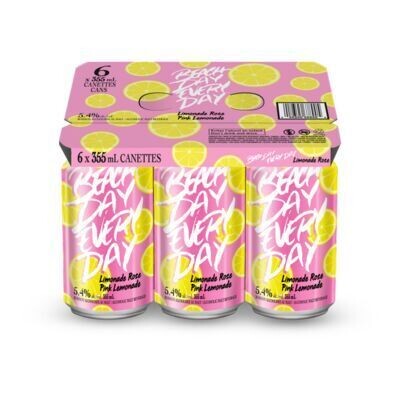 LABATT Boisson de malt alcoolisée à saveur de limonade rose, Beach Day Every Day 6X355 ML