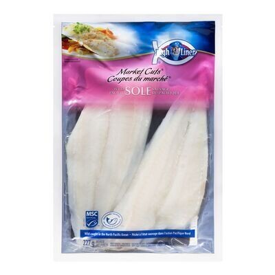 HIGH LINER Sole sauvage du Pacifique non cuite surgelée, Coupes du marché 227 G