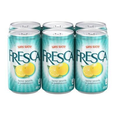 FRESCA Boisson gazeuse sans sucre à saveur de pamplemousse 6X222 ML