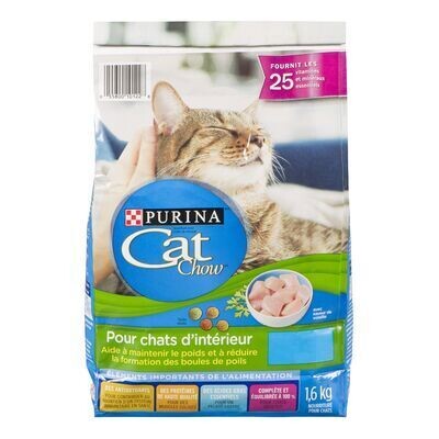 PURINA Nourriture pour chats d&#39;intérieur, Cat Chow 1,6 KG
