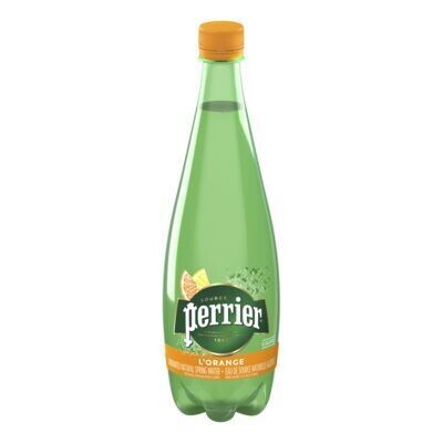 PERRIER Eau de source naturelle gazéifiée à saveur de citron et orange 1 L