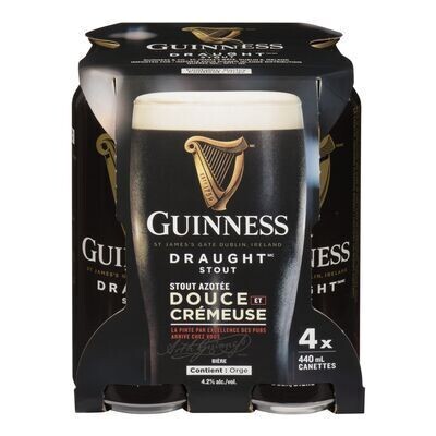 GUINNESS Bière irlandaise Draught 4X440 ML - CANETTES 4.2%ALC