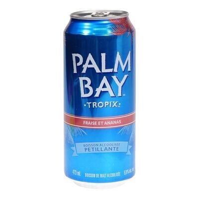PALM BAY Boisson de malt alcoolisée pétillante à saveur de fraise et ananas 473 ML - CANETTE