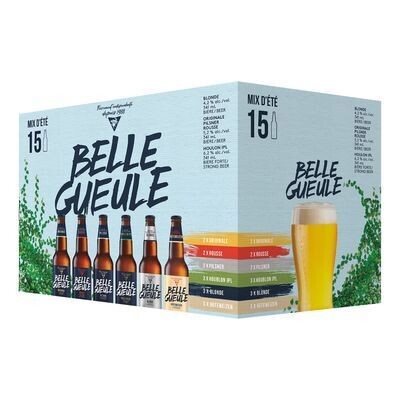 BELLE GUEULE Ensemble de bières variées Caisse mixte d&#39;été 15X341 ML - BOUTEILLES