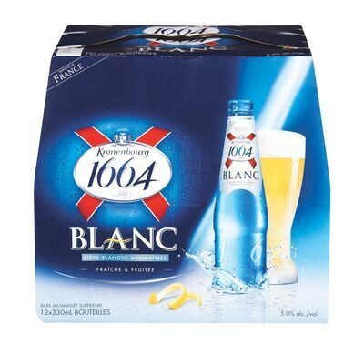 KRONENBOURG 1664 Bière blanche française aromatisée 12X330 ML - BOUTEILLES 5.0%ALC