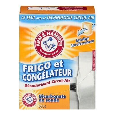 ARM &amp; HAMMER Bicarbonate de soude désodorisant Circul-Air, Frigo et Congélateur 500 G