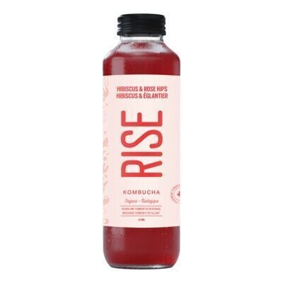 RISE KOMBUCHA Kombucha à l'hibiscus et églantier biologique 414 ML