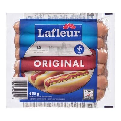 LAFLEUR Saucisses fumées originales 450 G