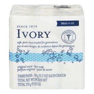 IVORY Savons au parfum original 3X90 G