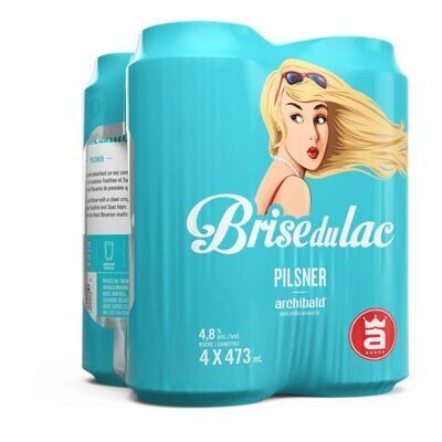 ARCHIBALD Bière Brise du Lac® de type Pilsner 4X473 ML - CANETTES 4.8%ALC