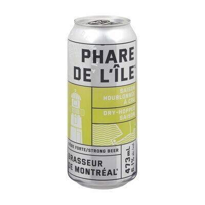 BRASSEUR DE MONTRÉAL Bière blonde forte de type saison houblonnée à cru, Phare de l&#39;Île 473 ML - CANETTE 6.1%ALC