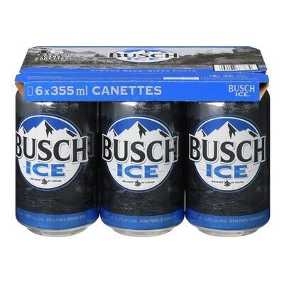BUSCH Bière blonde de type Lager, Ice 6X355 ML - CANETTES