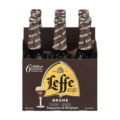 LEFFE Bière brune belge forte 6X330 ML - BOUTEILLES 6.5%ALC