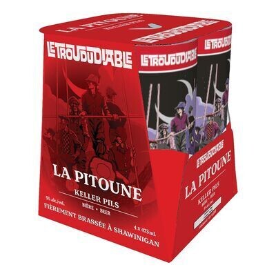 LE TROU DU DIABLE Bière La Pitoune de type Pilsner 4X473 ML - CANETTES 5.0%ALC