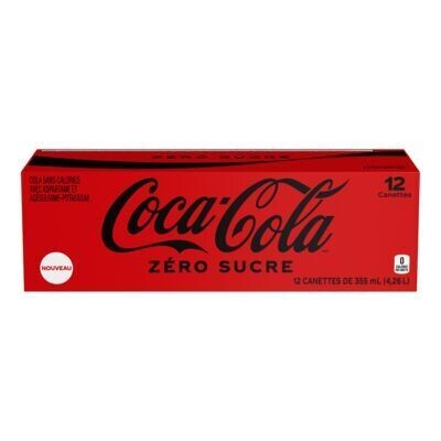 COCA-COLA ZERO Boisson gazeuse sans calories 12X355 ML