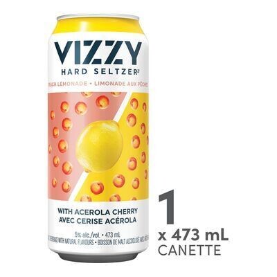 MOLSON Eau pétillante alcoolisée à saveur de limonade à la pêche, Vizzy 473 ML