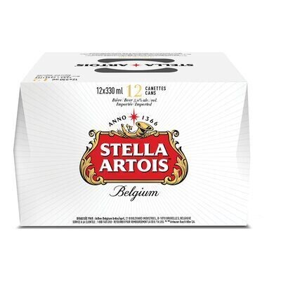 STELLA ARTOIS Bière belge blonde de type Lager 12X330 ML - CANETTES 5.0%ALC