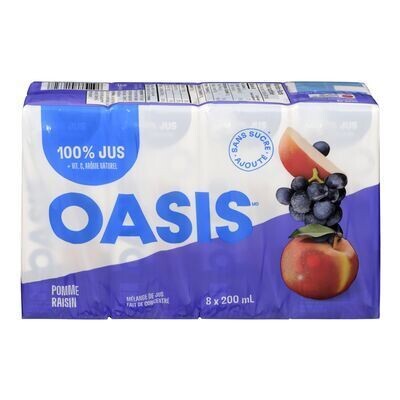 OASIS Jus de pomme et raisin 8X200 ML