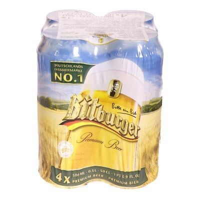 BITBURGER Bière allemande de type Pilsner 4X500 ML - CANETTES