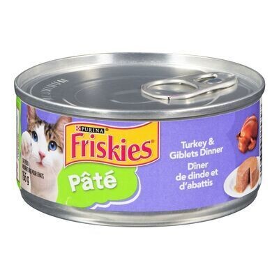 PURINA Dîner de dinde et d&#39;abattis en pâté pour chats, Friskies 156 G