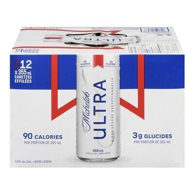 MICHELOB ULTRA Bière légère 12X355 ML - CANETTES