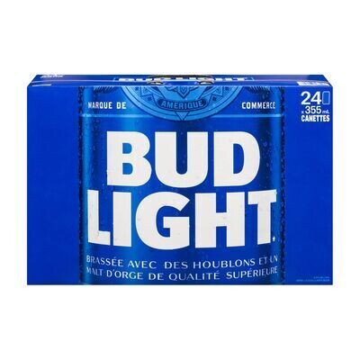 LABATT Bière blonde légère, Bud Light 24X355 ML - CANETTES