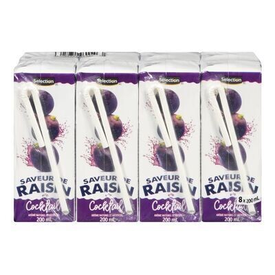 SELECTION Cocktail à saveur de raisin 8X200 ML