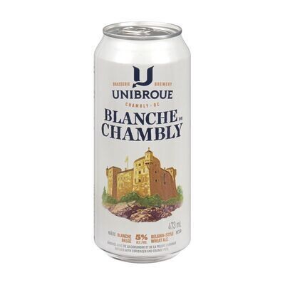 UNIBROUE Bière blanche de type belge, Blanche de Chambly 473 ML - CANETTE 5.0%ALC