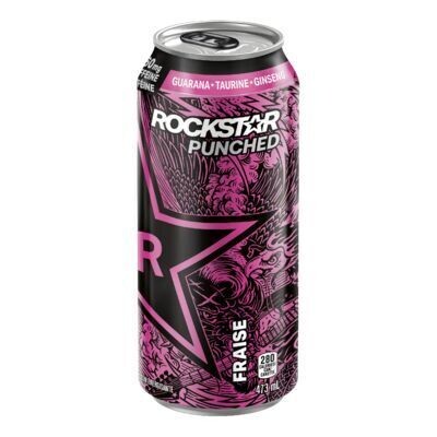 ROCKSTAR Boisson énergisante à saveur de fraise 473 ML