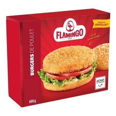 FLAMINGO Burgers de poulet surgelés 680 G