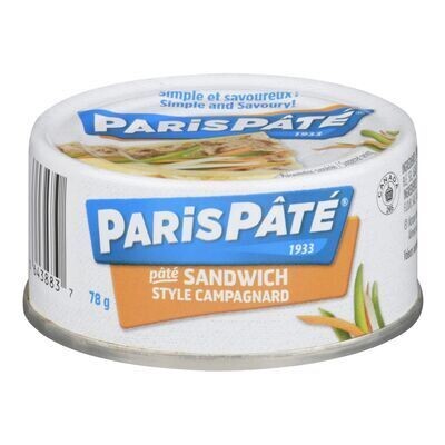 PARIS PÂTÉ Pâté pour sandwich 78 G