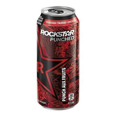 ROCKSTAR Boisson énergisante à saveur de punch aux fruits, Punched 473 ML