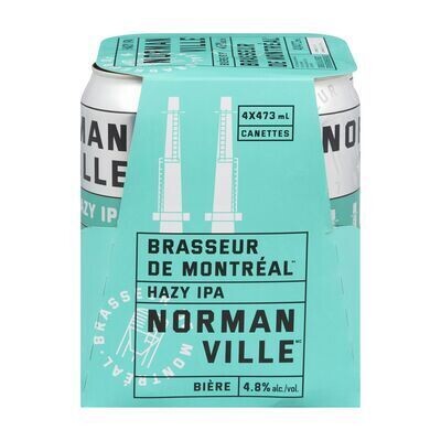 BRASSEUR DE MONTRÉAL Bière Normanville de type Hazy IPA 4X473 ML - CANETTES 4.8%ALC