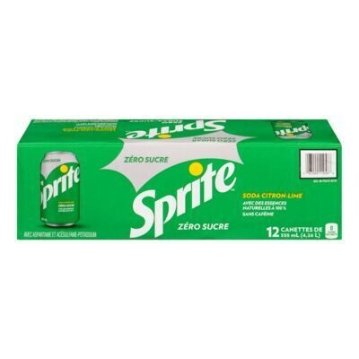 COCA COLA Boisson gazeuse diète, Sprite 12X355 ML