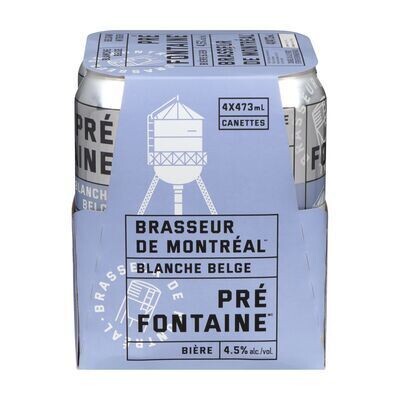 BRASSEUR DE MONTRÉAL Bière blonde Préfontaine™ de type Belge, Van Derbull 4X473 ML - CANETTES