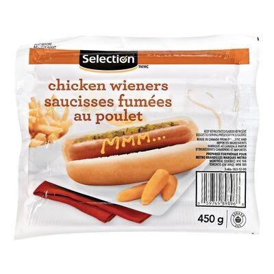 SELECTION Saucisses fumées au poulet 450 G