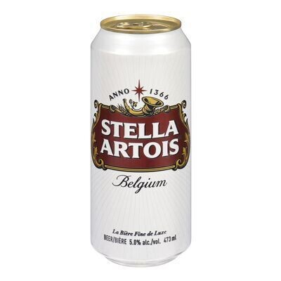 STELLA ARTOIS Bière belge blonde de type Lager 473 ML - CANETTE 5.0%ALC