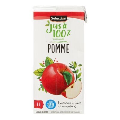 SELECTION Jus de pomme avec vitamine C ajoutée fait de concentré 1 L