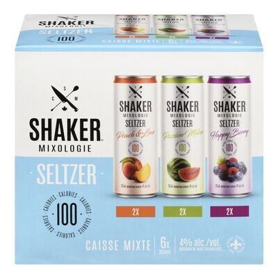 SHAKER MIXOLOGIE Caisse mixte de seltzer 6X355 ML