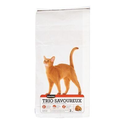 SELECTION Nourriture pour chats trio savoureux à saveurs de dinde, poulet et de poisson 2 KG