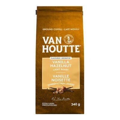 VAN HOUTTE Café en grains vanille noisette, Collection Aromatisée 340 G