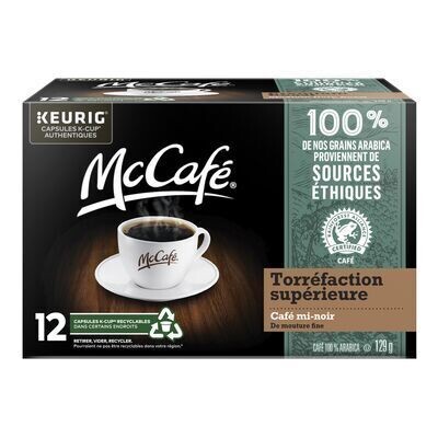 MCCAFÉ Dosettes K-Cup® de café mi-noir de torréfaction supérieure 12 UN