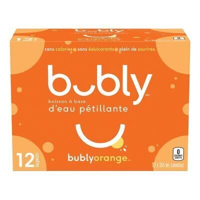 BUBLY Eau pétillante à l&#39;orange 12X355 ML - CANETTES