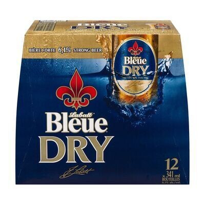 LABATT BLEUE DRY Bière forte 12X341 ML - BOUTEILLES